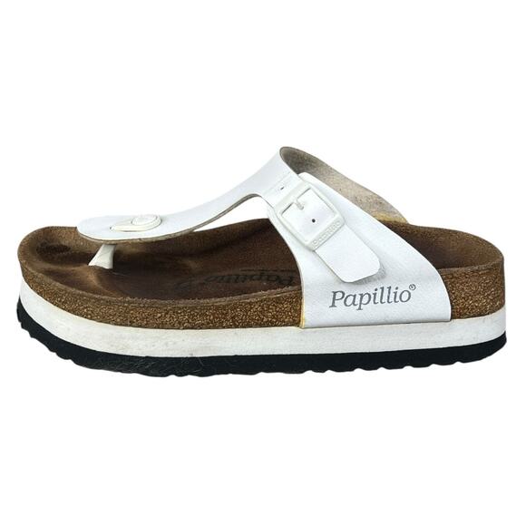 Papillio X Birkenstock Unisex Gizeh White Platform Sandal Size 37 M 4 W 6 - Picture 3 of 10